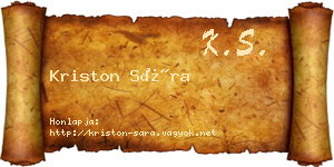 Kriston Sára névjegykártya